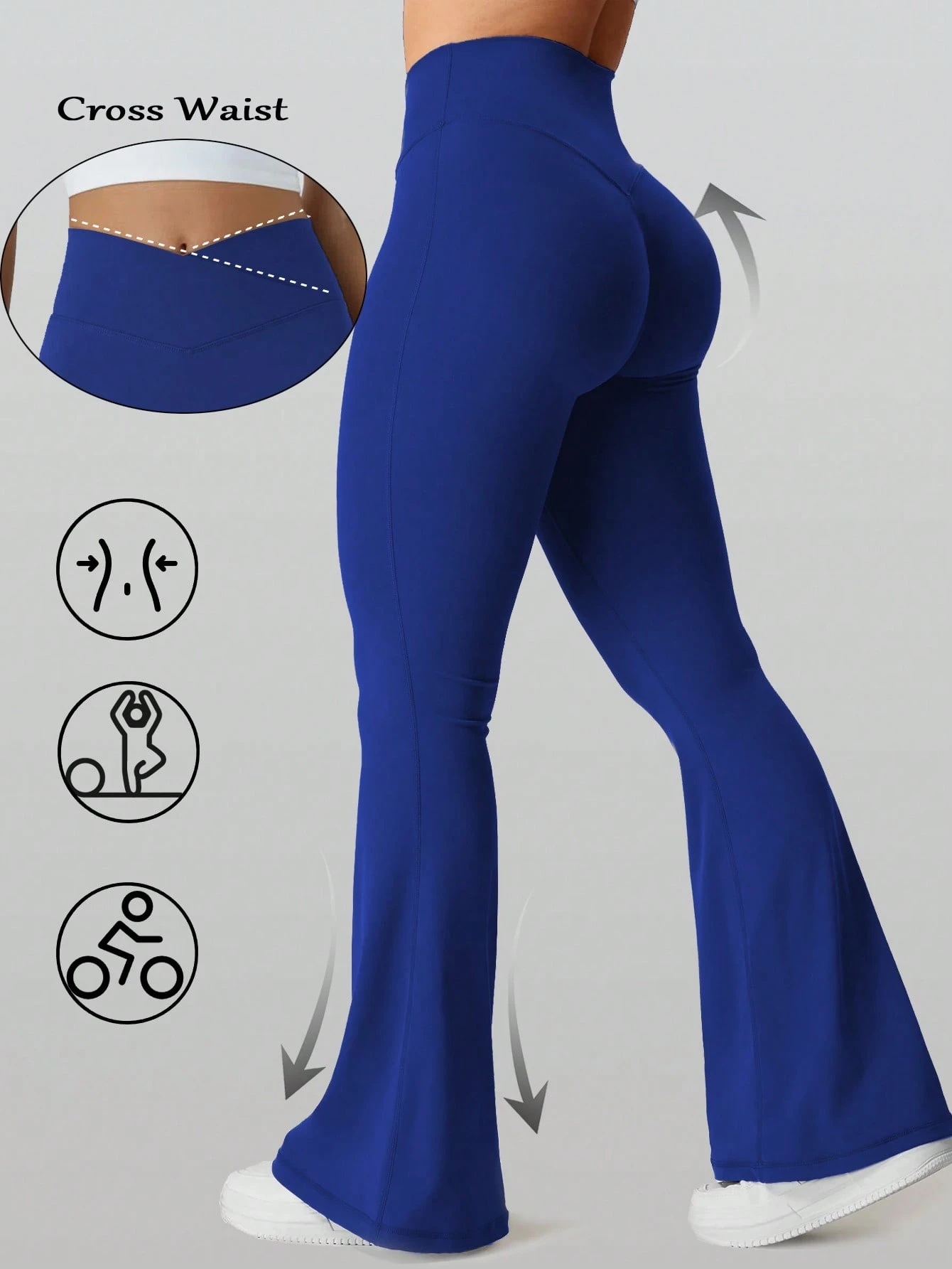 High-Waisted Leggings For Women, Suitable For Everyday Fitness And Yoga, Featuring A Flared Design And A Shapely Bottom.